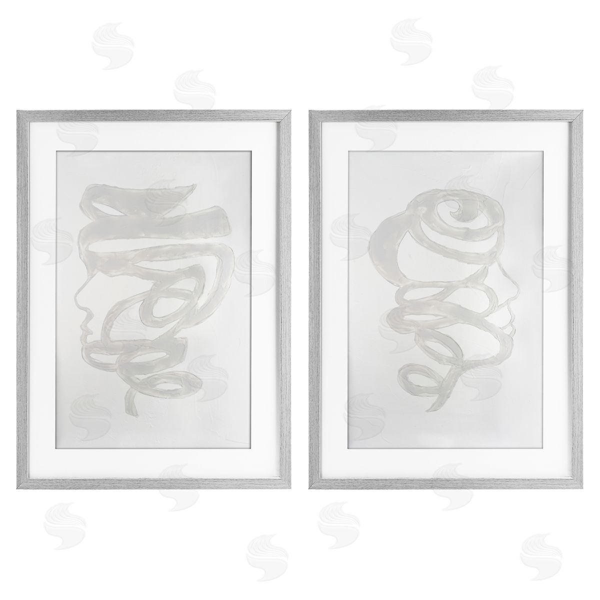 Vanna Lam Minimal Coiled Spirals Canvas Wall Art Print