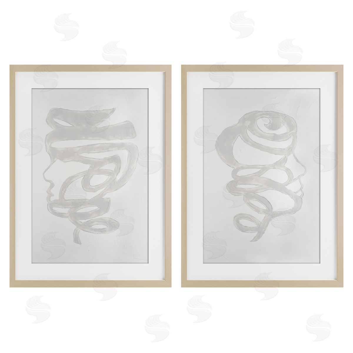 Vanna Lam Minimal Coiled Spirals Canvas Wall Art Print
