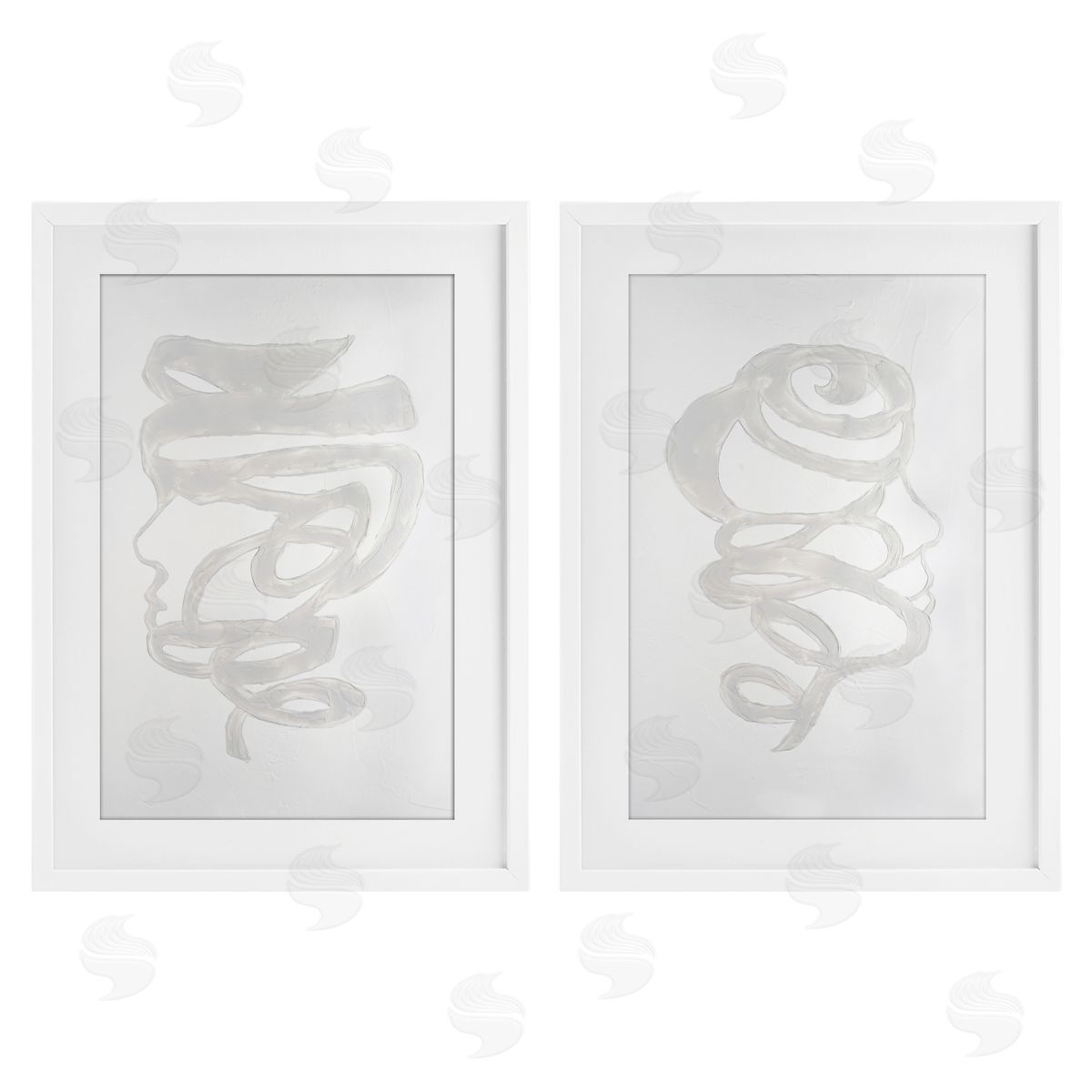 Vanna Lam Minimal Coiled Spirals Canvas Wall Art Print