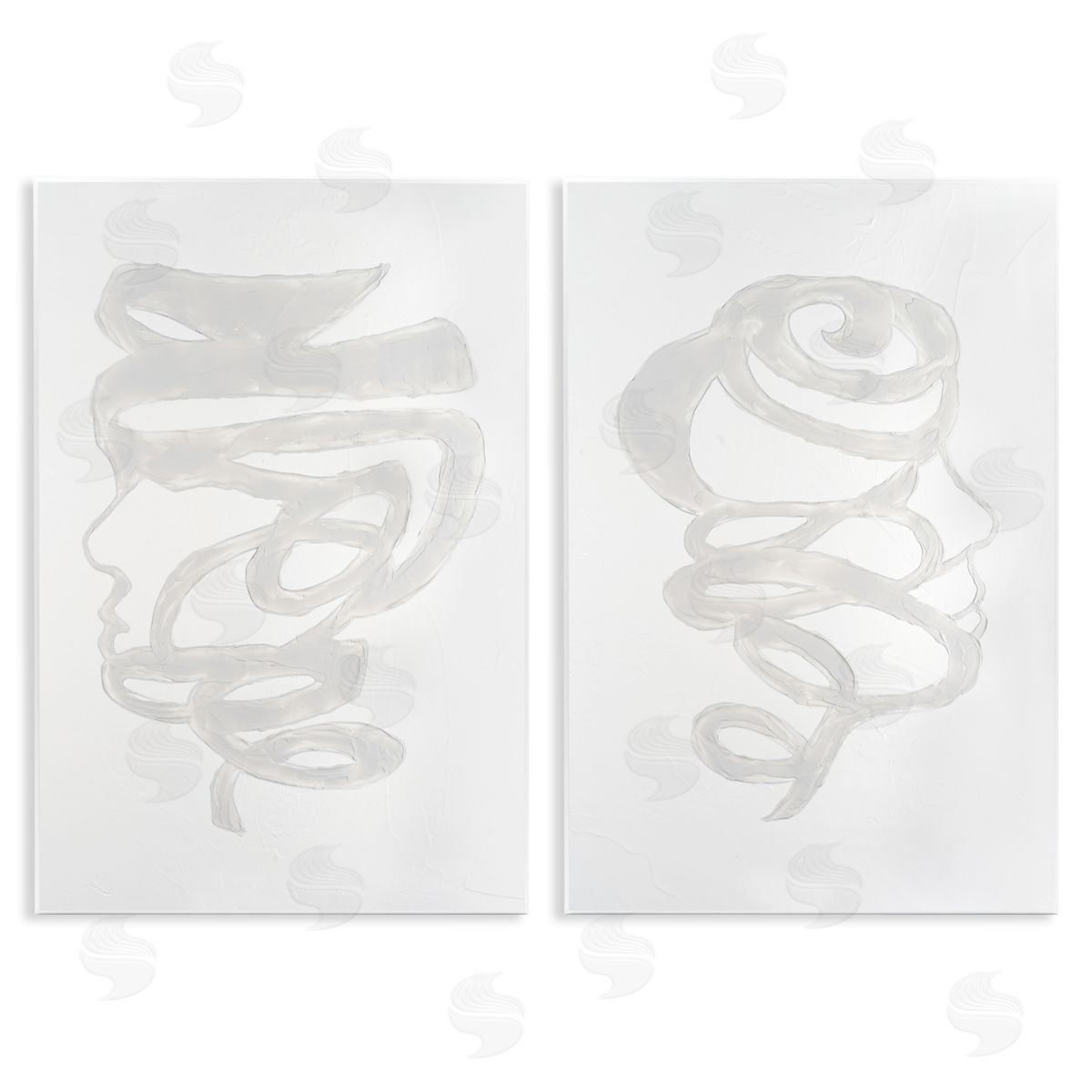 Vanna Lam Minimal Coiled Spirals Canvas Wall Art Print