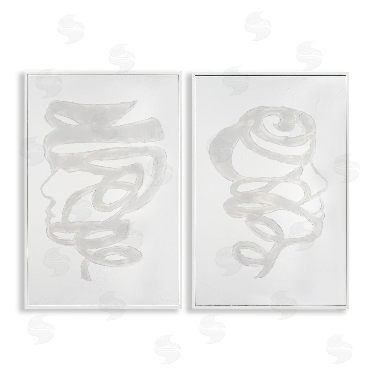 Vanna Lam Minimal Coiled Spirals Canvas Wall Art Print