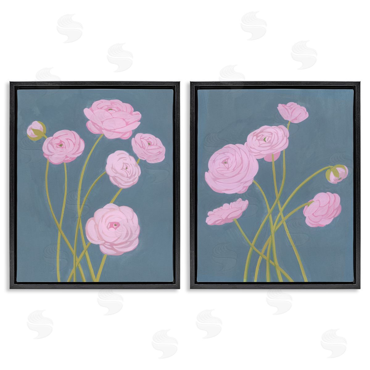 Grace Popp Posies over Dusty Grey Canvas Wall Art Print