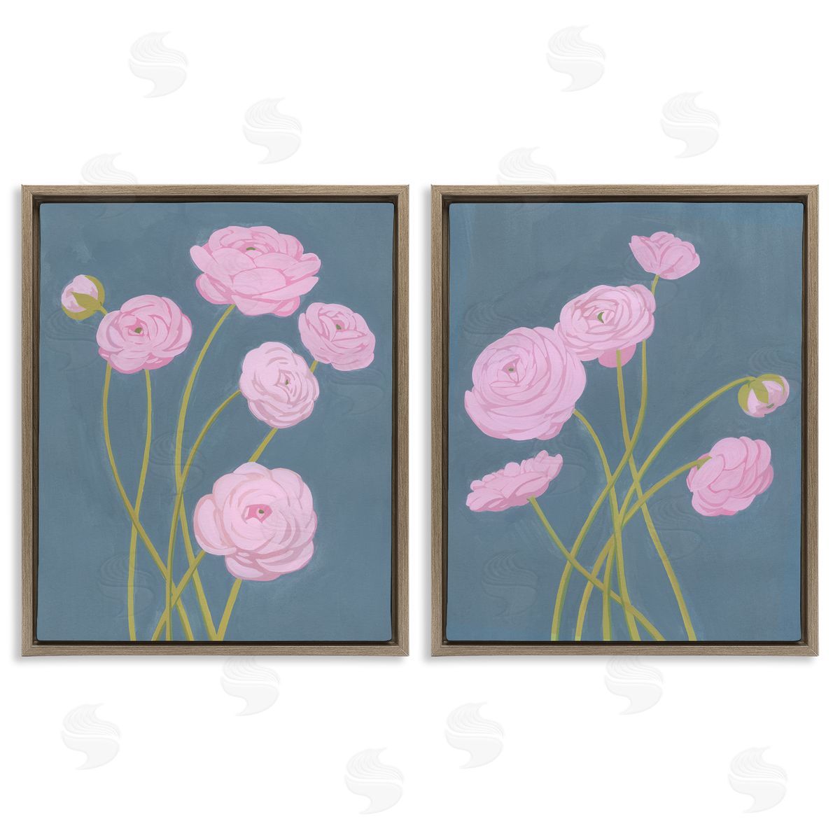 Grace Popp Posies over Dusty Grey Canvas Wall Art Print