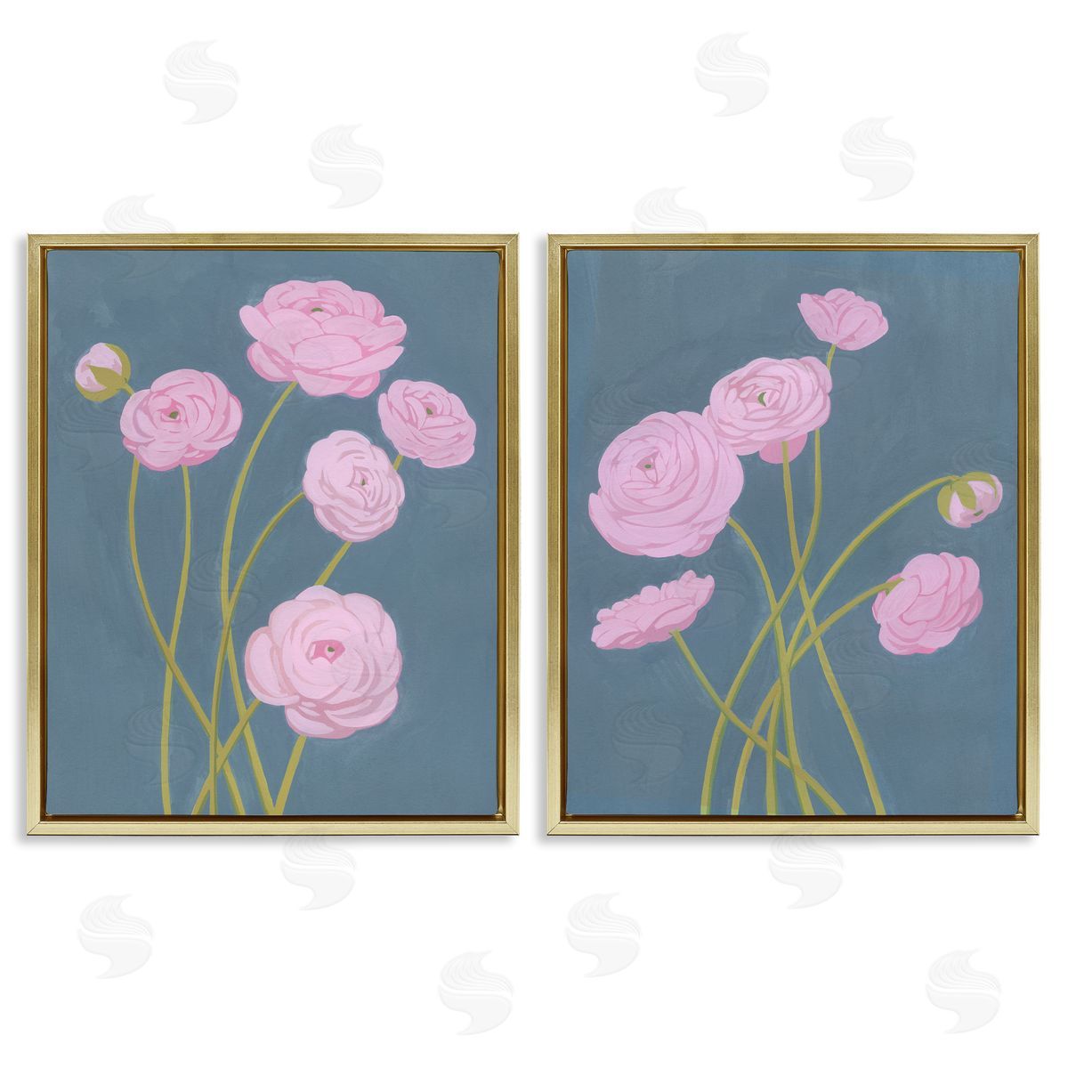 Grace Popp Posies over Dusty Grey Canvas Wall Art Print