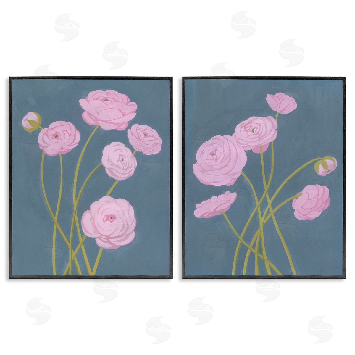 Grace Popp Posies over Dusty Grey Canvas Wall Art Print