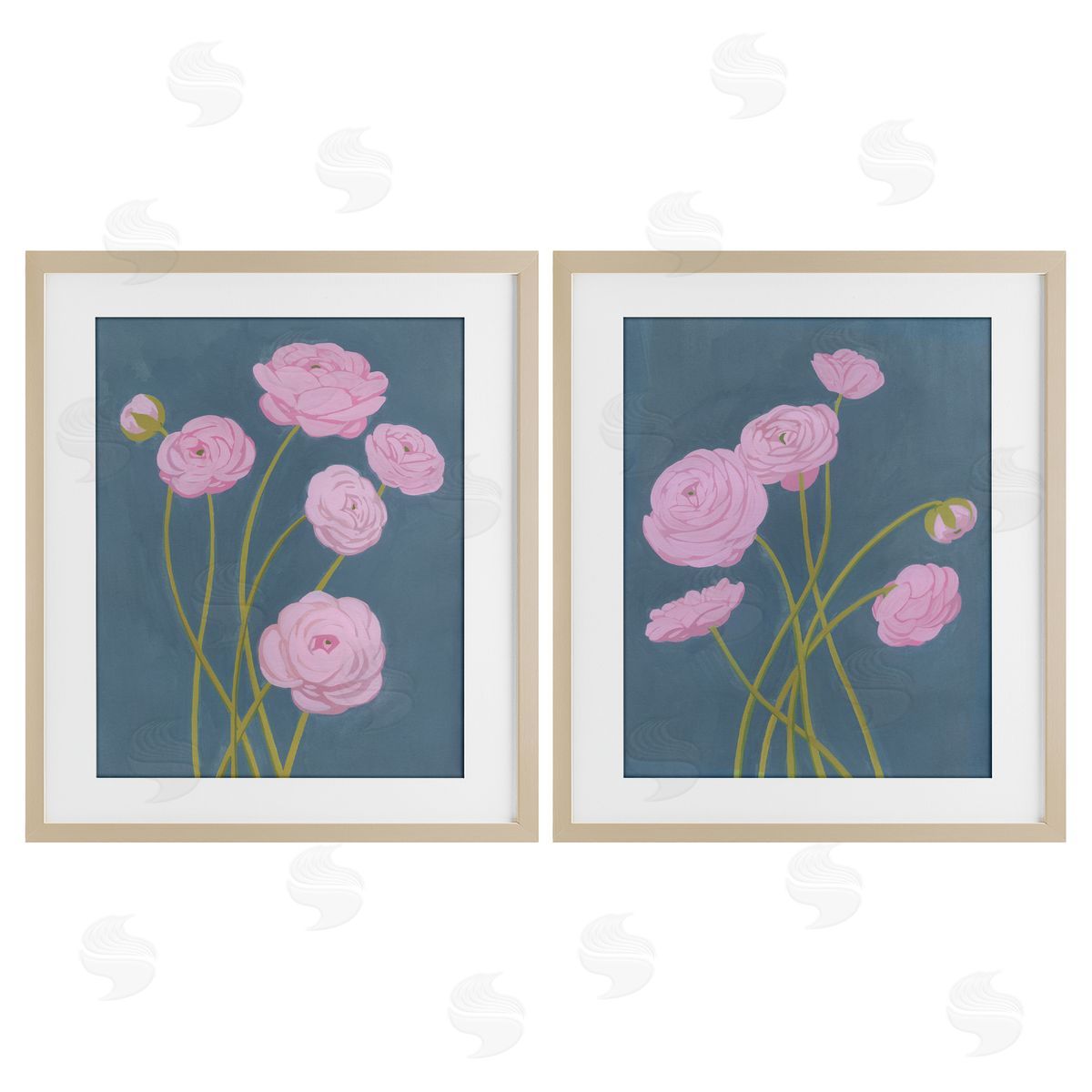 Grace Popp Posies over Dusty Grey Canvas Wall Art Print
