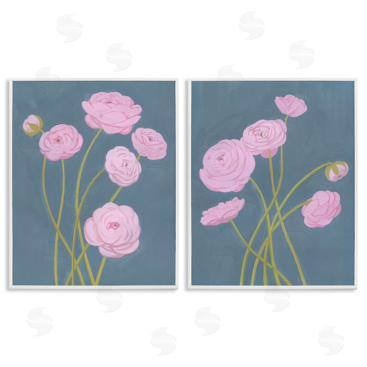 Grace Popp Posies over Dusty Grey Canvas Wall Art Print