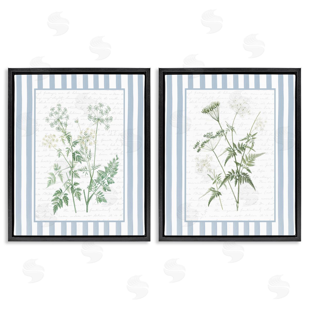 Lettered and Lined Kitchen Bath Wild Herbs Canvas Wall Art Print