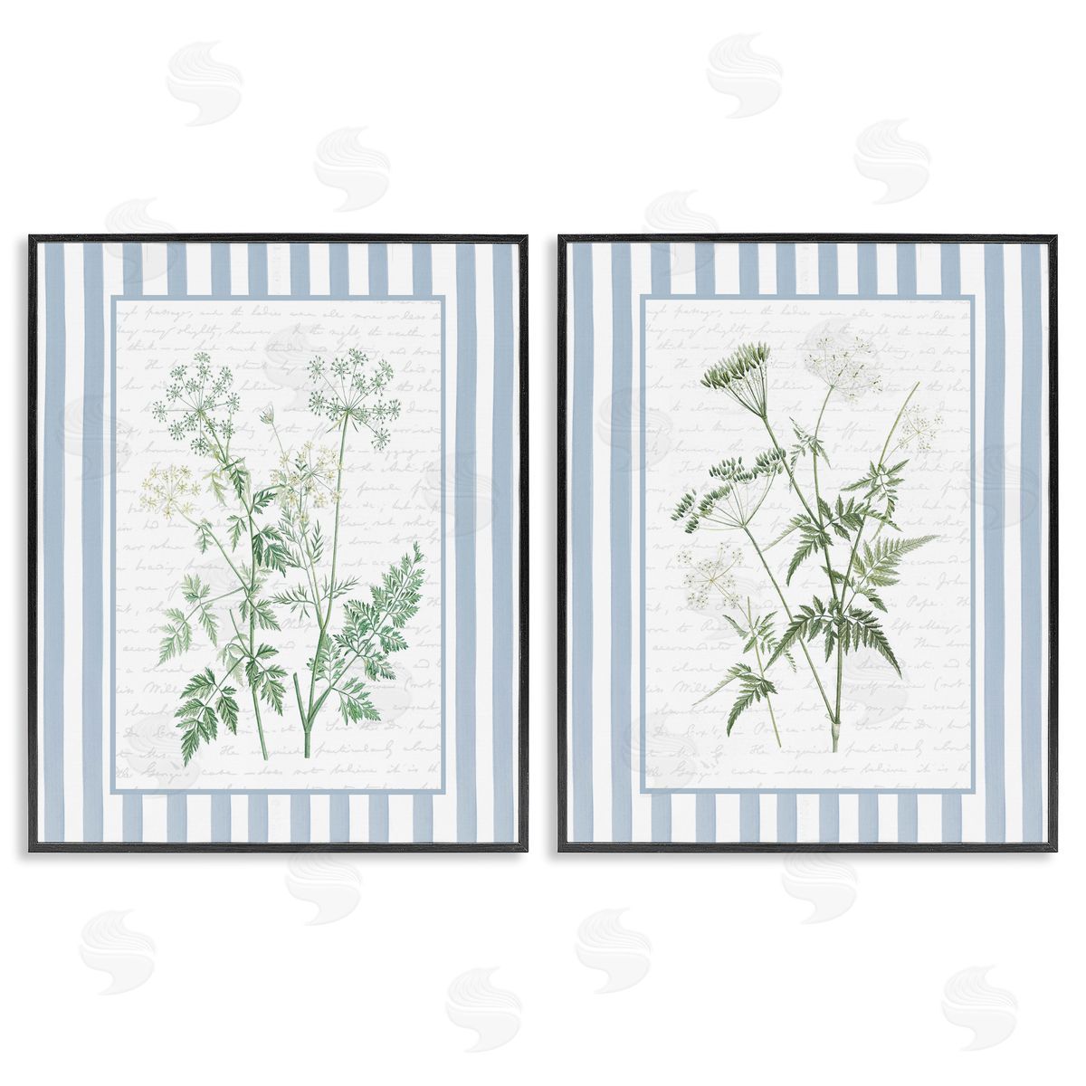 Lettered and Lined Kitchen Bath Wild Herbs Canvas Wall Art Print