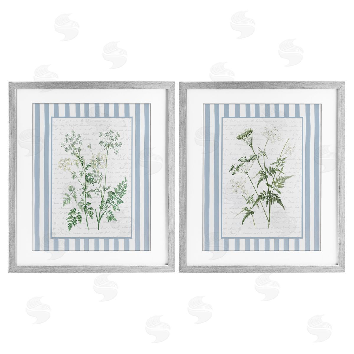 Lettered and Lined Kitchen Bath Wild Herbs Canvas Wall Art Print