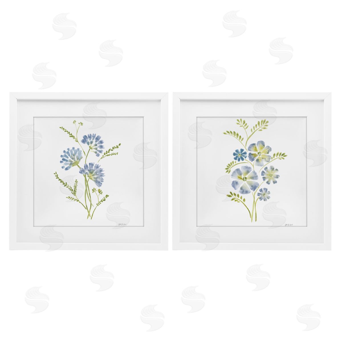 Yvette St. Amant Cornflower & Periwinkle Herbs Canvas Wall Art Print