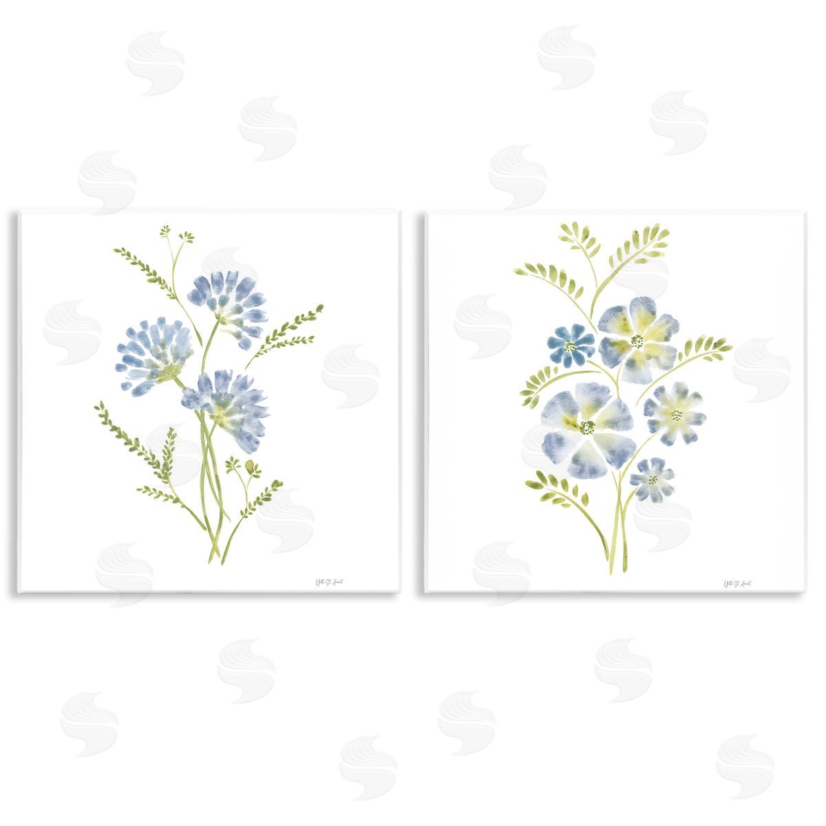 Yvette St. Amant Cornflower & Periwinkle Herbs Canvas Wall Art Print