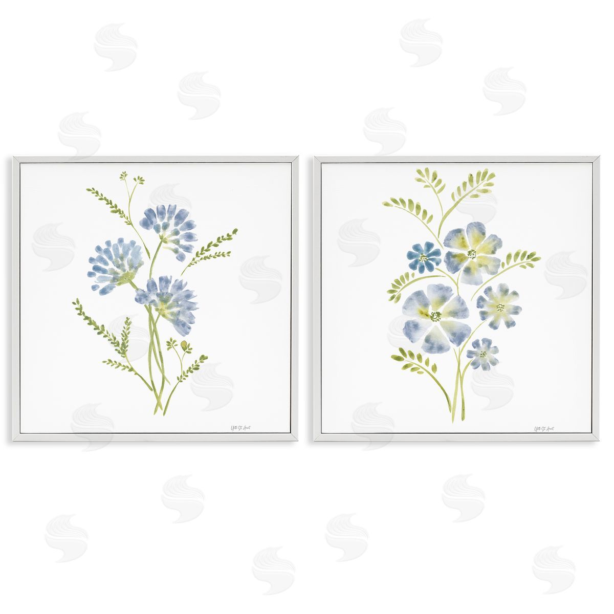 Yvette St. Amant Cornflower & Periwinkle Herbs Canvas Wall Art Print