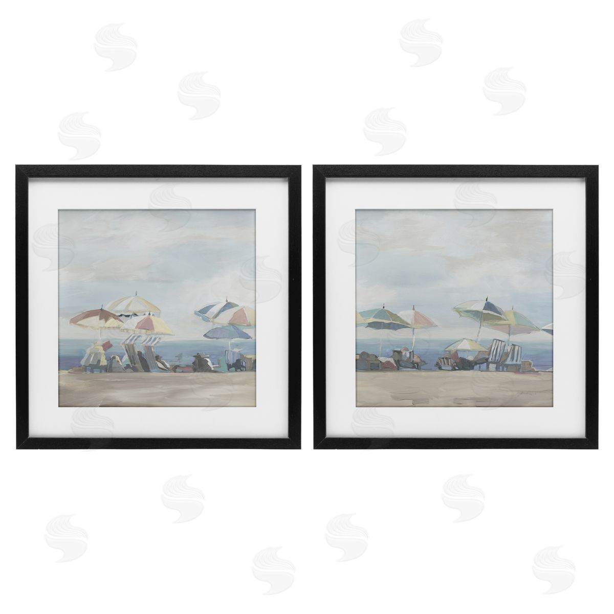 Liz Jardine Pale Beach Day Umbrellas Canvas Wall Art Print