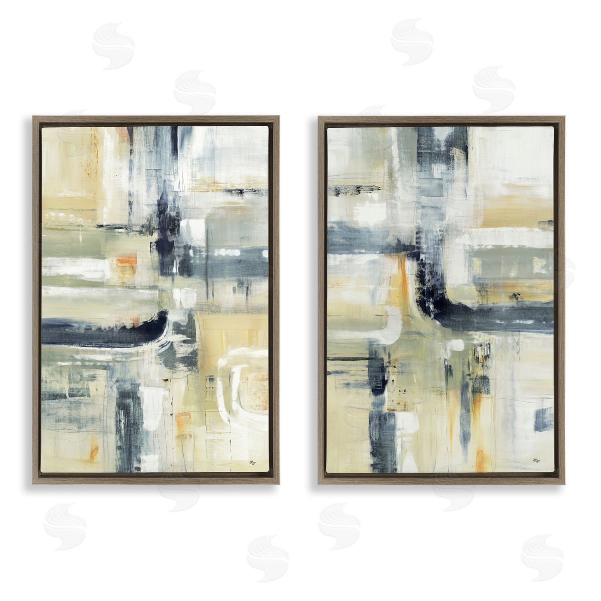 Lisa Ridgers Expressive Neutrals Composition Canvas Wall Art Print