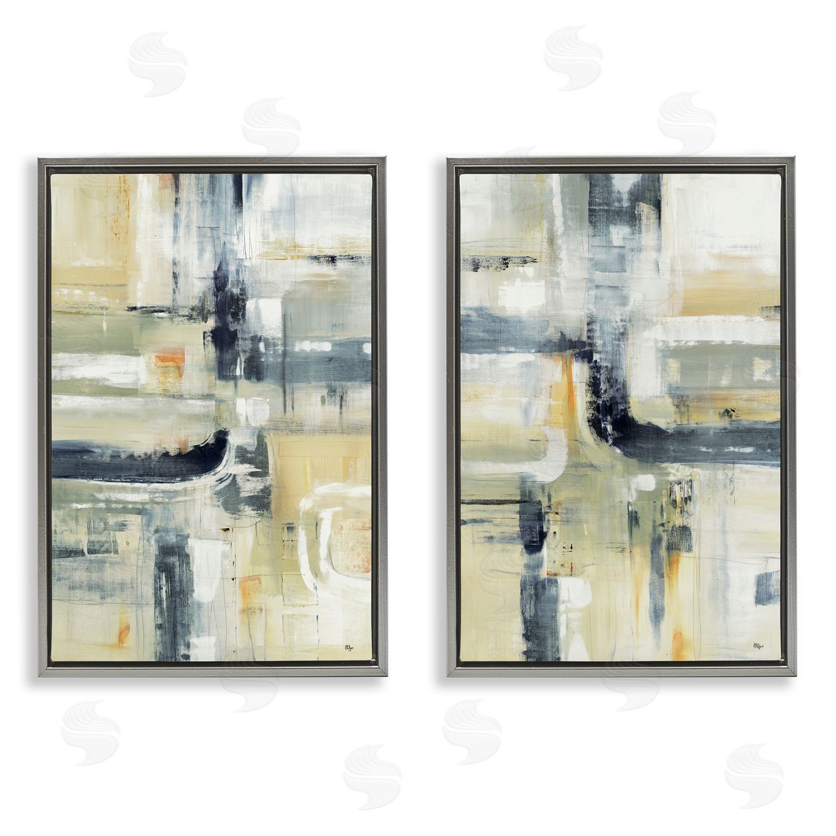 Lisa Ridgers Expressive Neutrals Composition Canvas Wall Art Print
