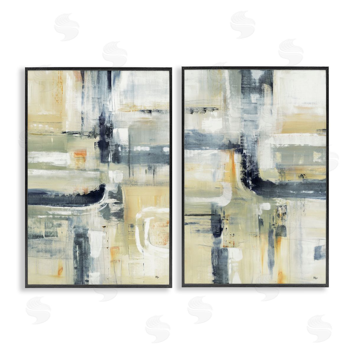 Lisa Ridgers Expressive Neutrals Composition Canvas Wall Art Print