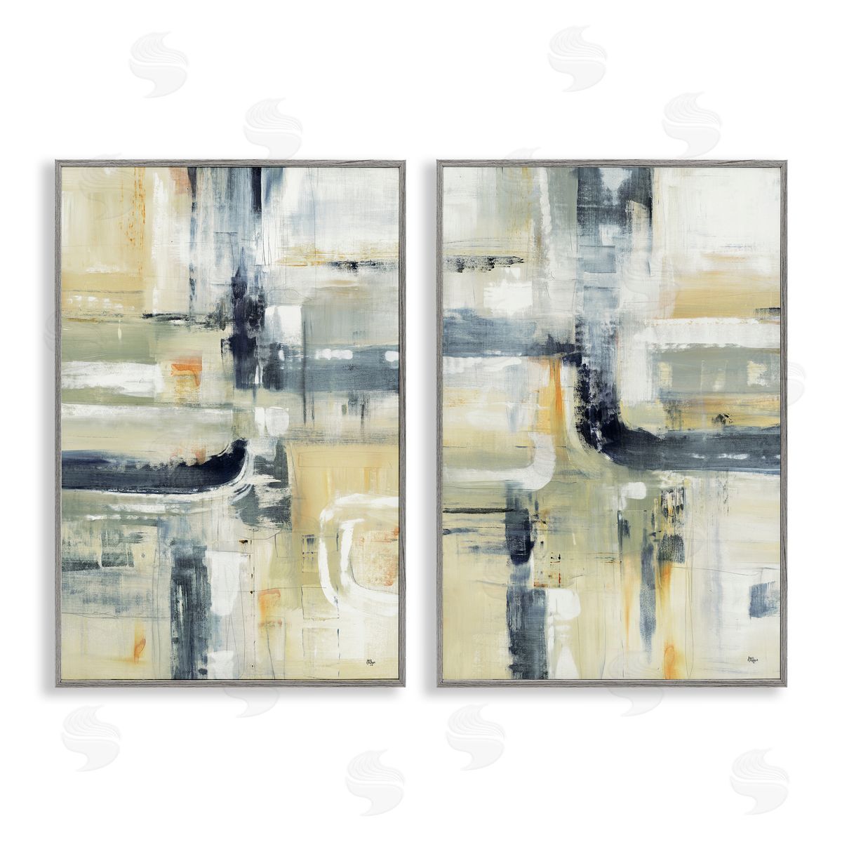 Lisa Ridgers Expressive Neutrals Composition Canvas Wall Art Print