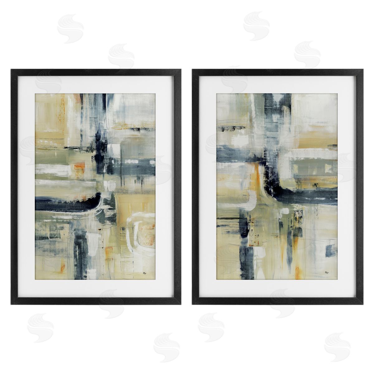 Lisa Ridgers Expressive Neutrals Composition Canvas Wall Art Print
