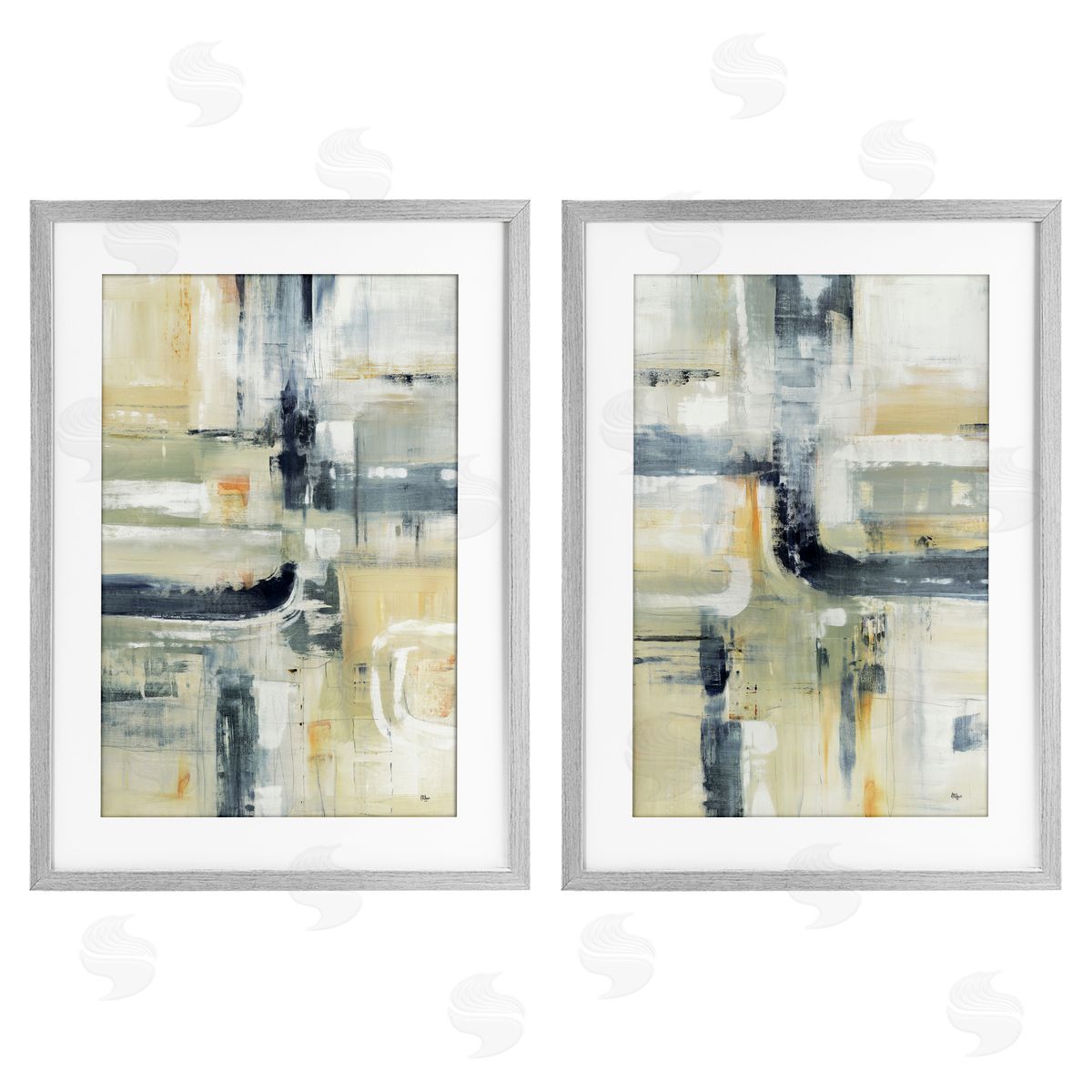 Lisa Ridgers Expressive Neutrals Composition Canvas Wall Art Print