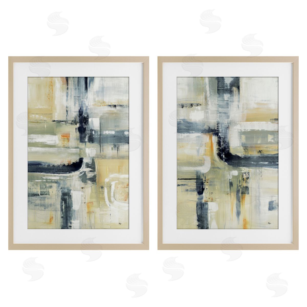 Lisa Ridgers Expressive Neutrals Composition Canvas Wall Art Print