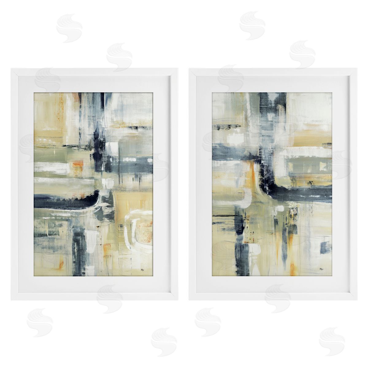 Lisa Ridgers Expressive Neutrals Composition Canvas Wall Art Print