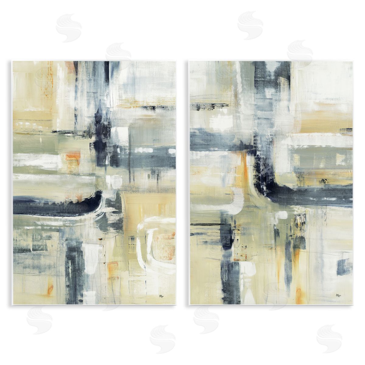 Lisa Ridgers Expressive Neutrals Composition Canvas Wall Art Print