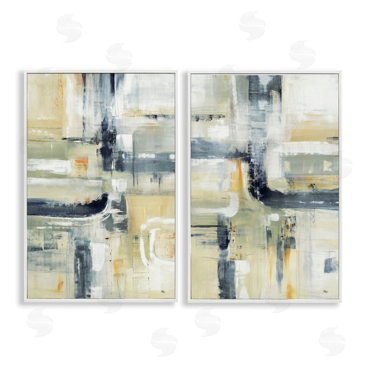 Lisa Ridgers Expressive Neutrals Composition Canvas Wall Art Print