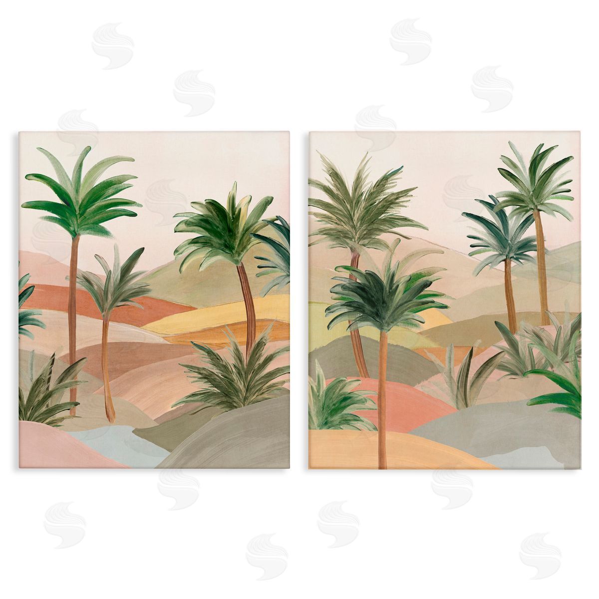 Ian C. Exotic Desert Oasis Canvas Wall Art Print