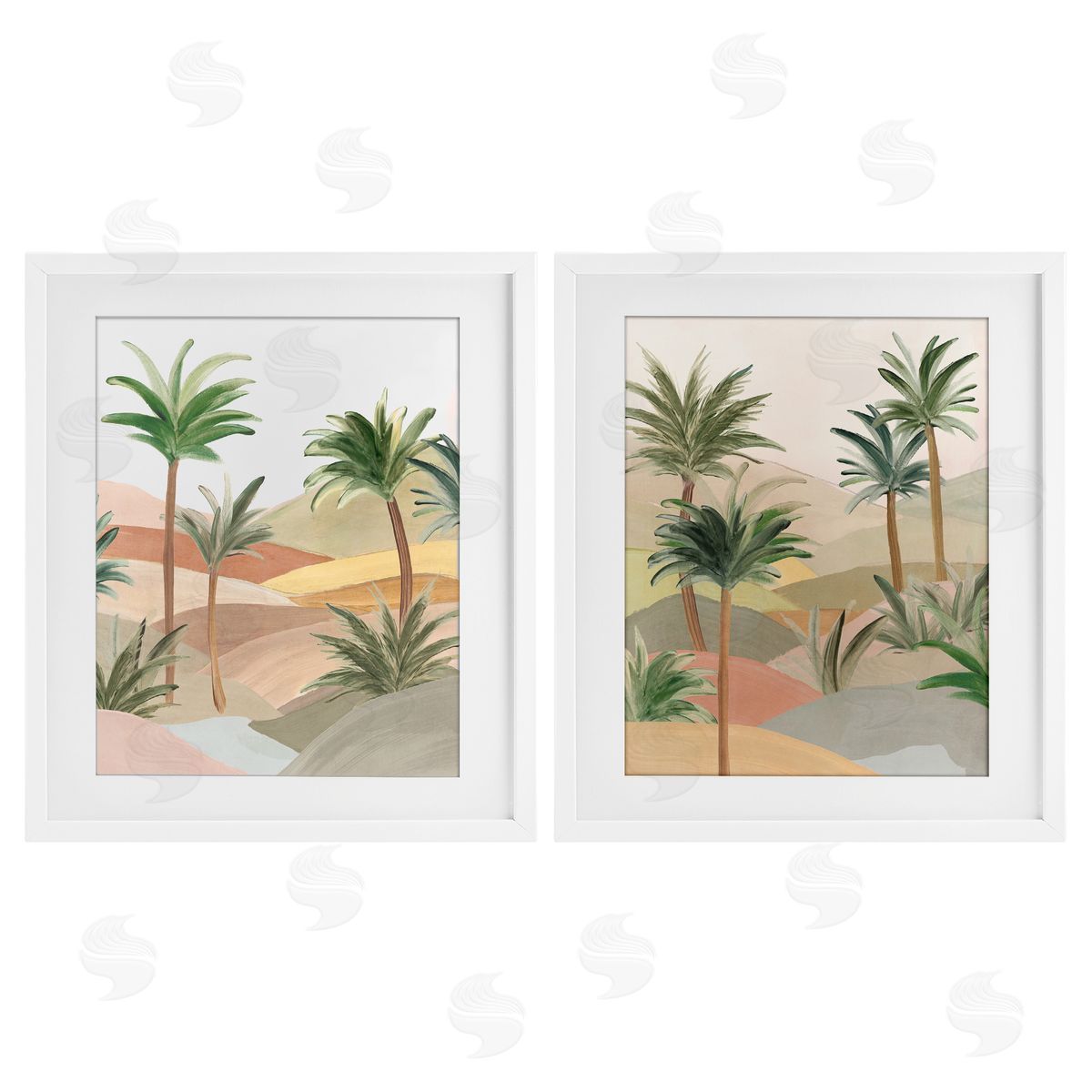 Ian C. Exotic Desert Oasis Canvas Wall Art Print