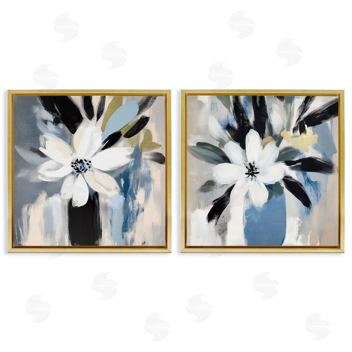 Mona Grace Timeless Florals in White Canvas Wall Art Print