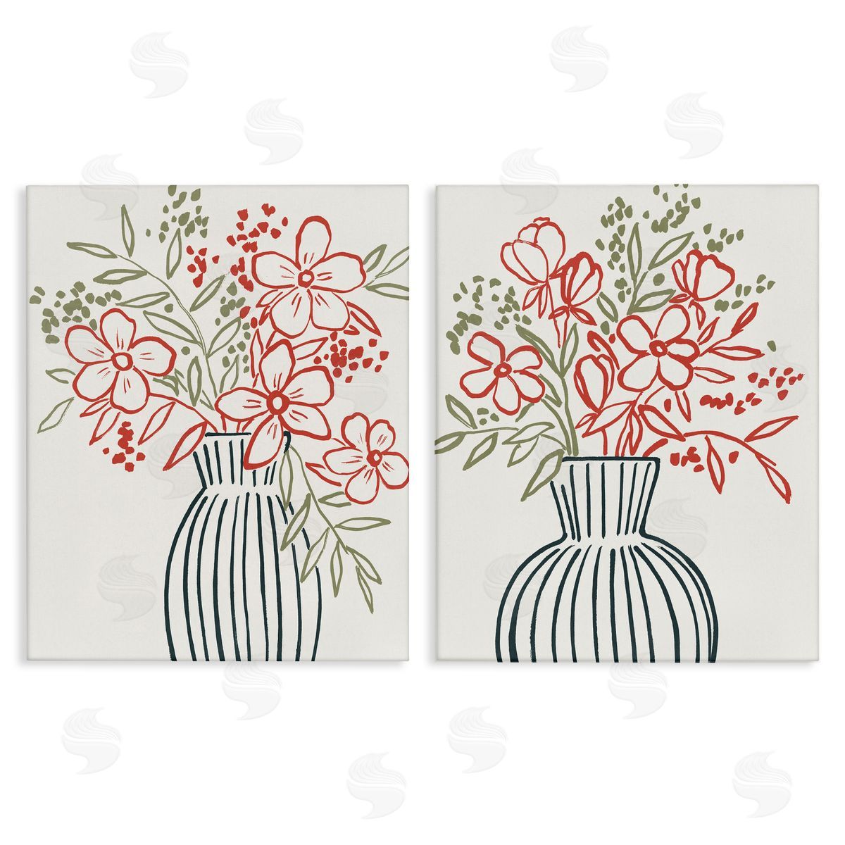 Aria K. Botanical Outline Simplicity Canvas Wall Art Print