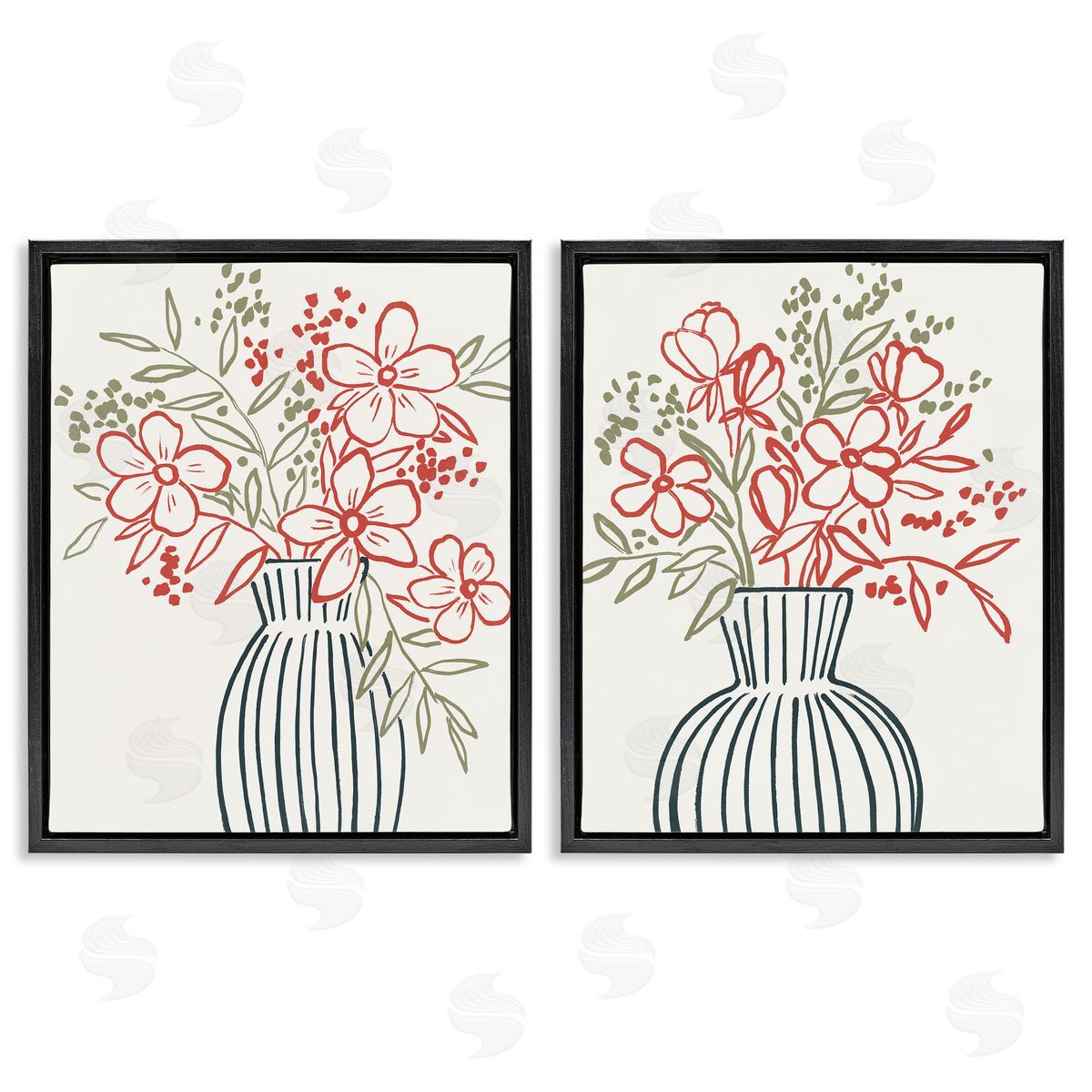 Aria K. Botanical Outline Simplicity Canvas Wall Art Print