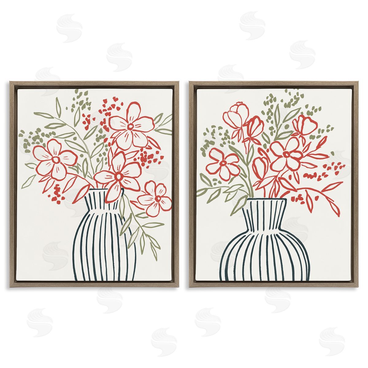 Aria K. Botanical Outline Simplicity Canvas Wall Art Print