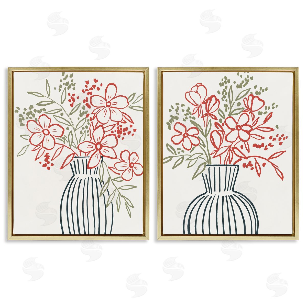 Aria K. Botanical Outline Simplicity Canvas Wall Art Print