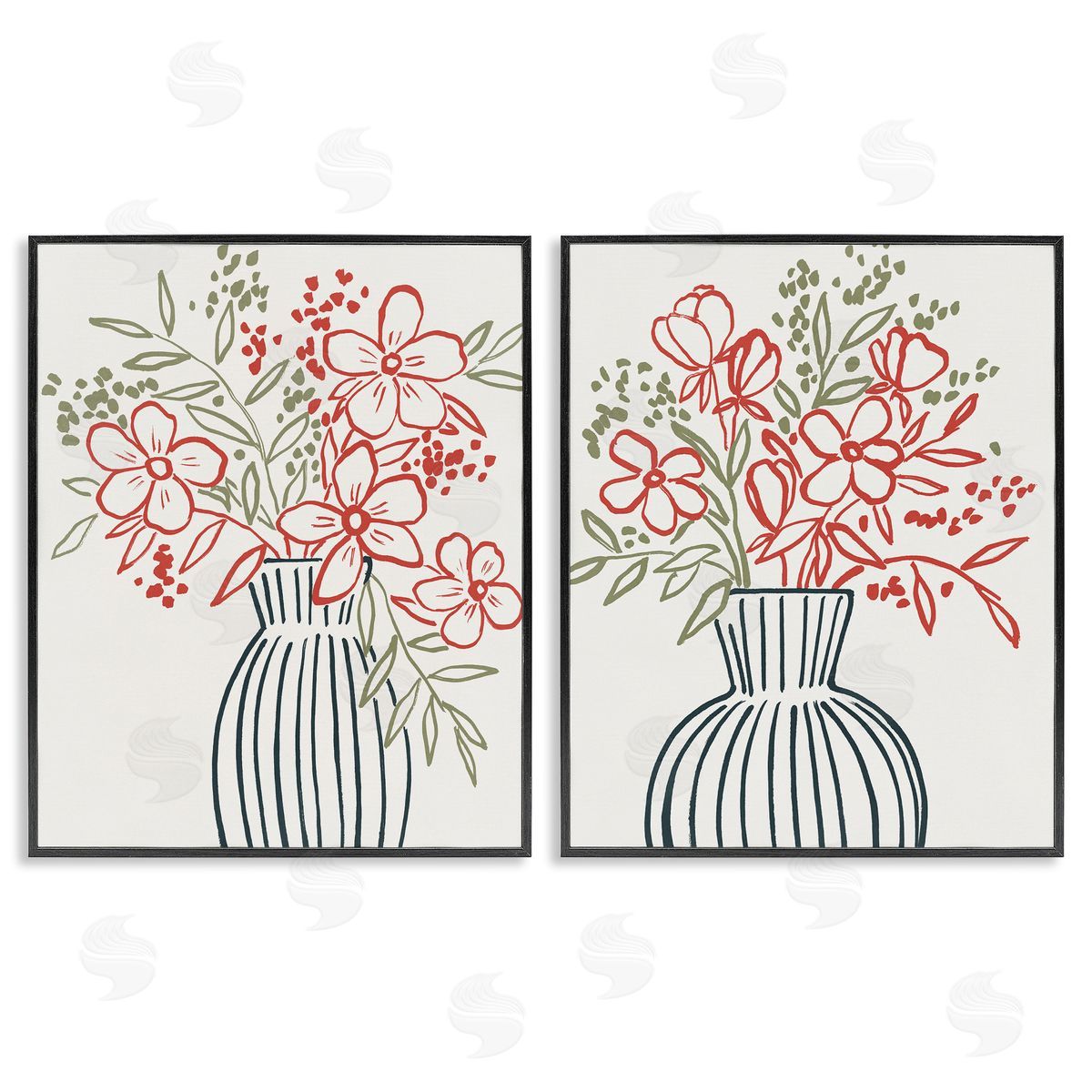 Aria K. Botanical Outline Simplicity Canvas Wall Art Print