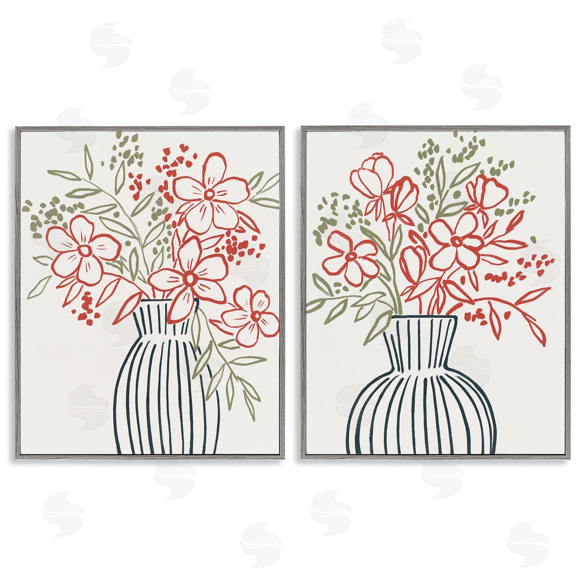 Aria K. Botanical Outline Simplicity Canvas Wall Art Print