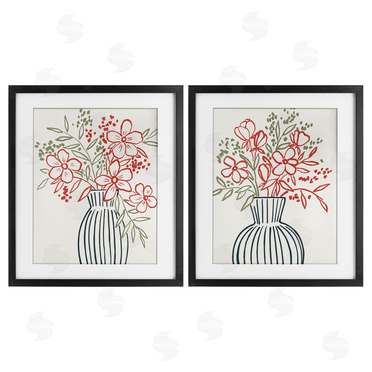 Aria K. Botanical Outline Simplicity Canvas Wall Art Print