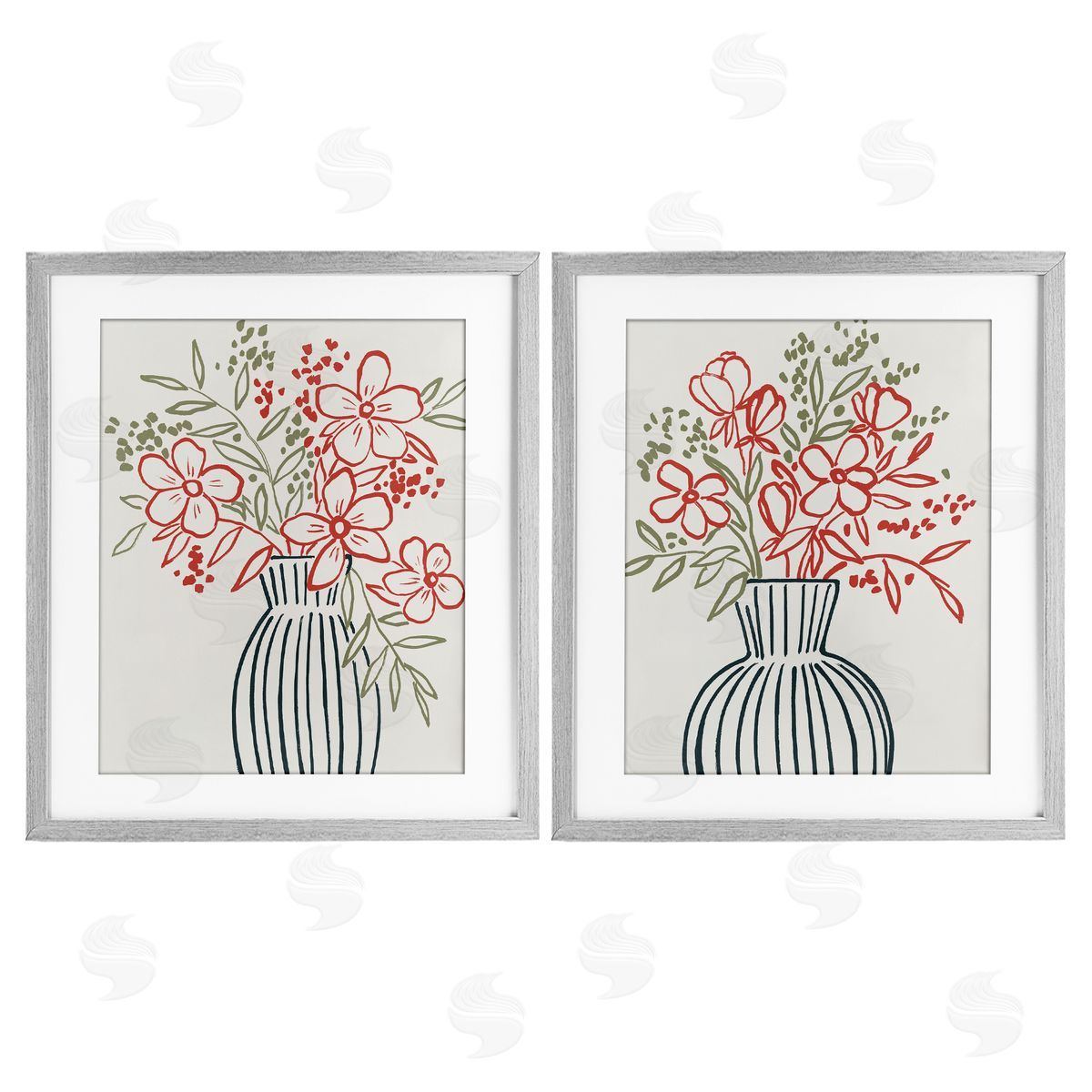 Aria K. Botanical Outline Simplicity Canvas Wall Art Print