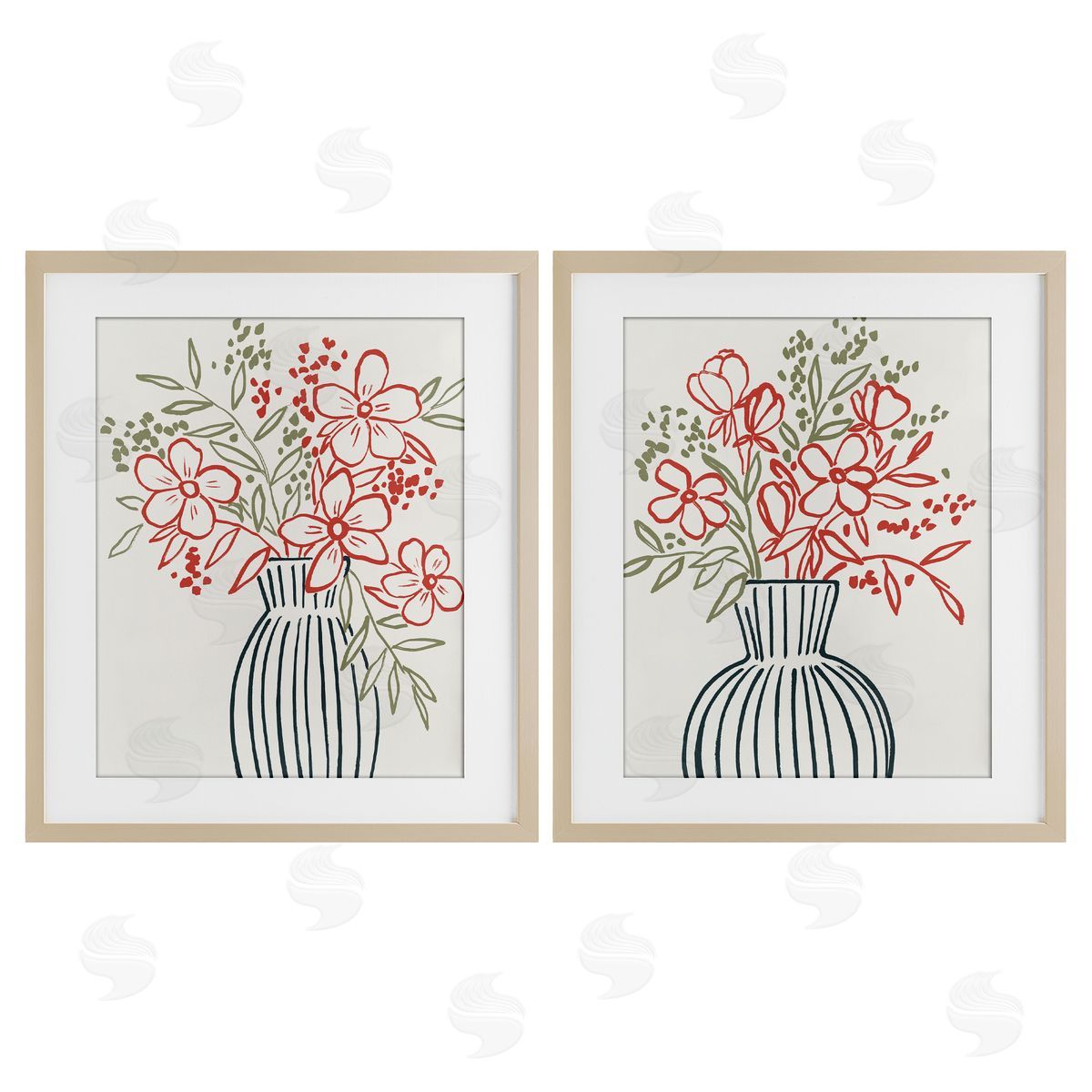 Aria K. Botanical Outline Simplicity Canvas Wall Art Print