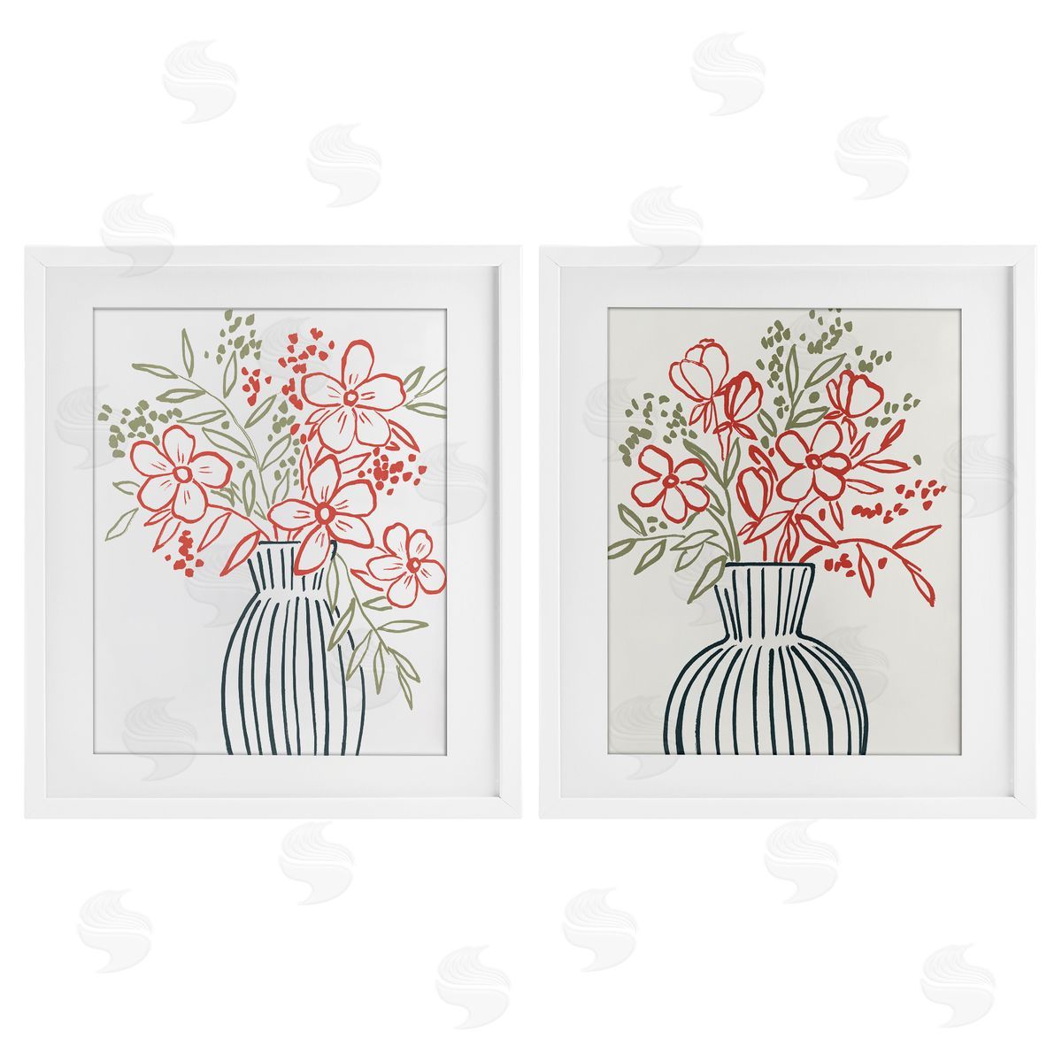 Aria K. Botanical Outline Simplicity Canvas Wall Art Print