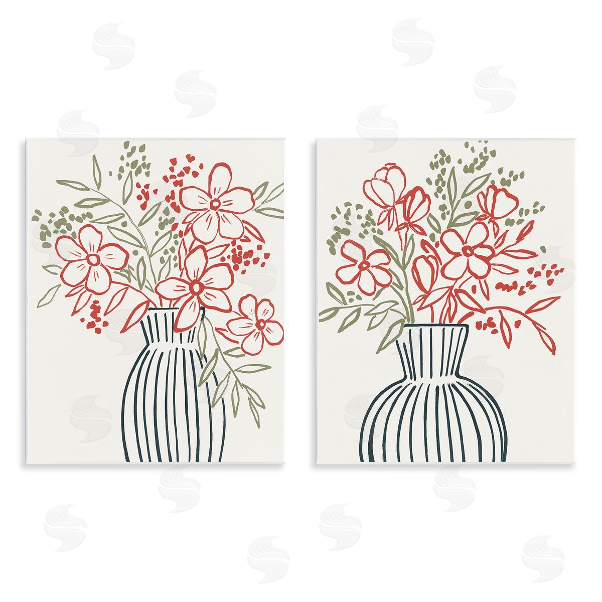 Aria K. Botanical Outline Simplicity Canvas Wall Art Print