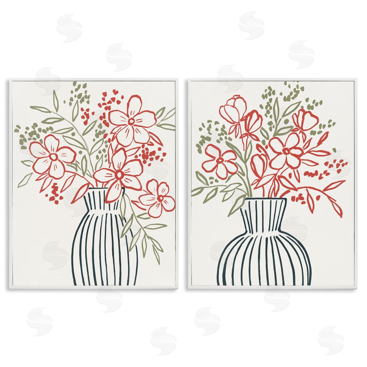 Aria K. Botanical Outline Simplicity Canvas Wall Art Print