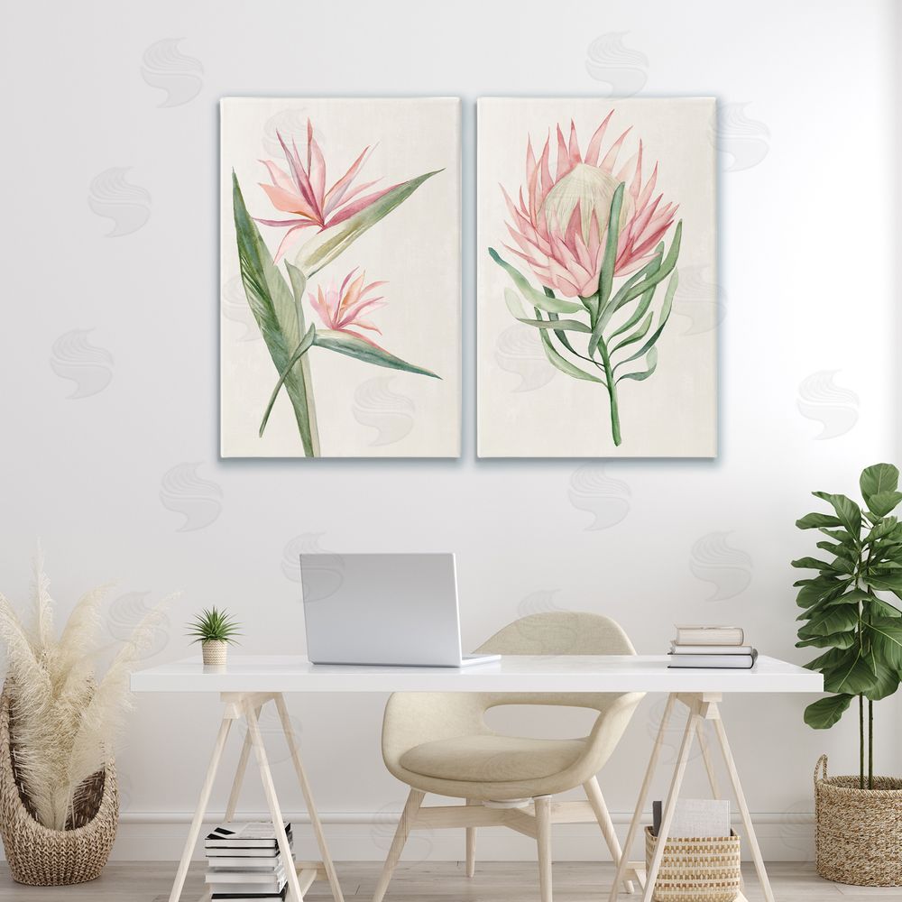 Hannah Dawson Tropical Grace Botanicals Printed Wall Art Set in Room