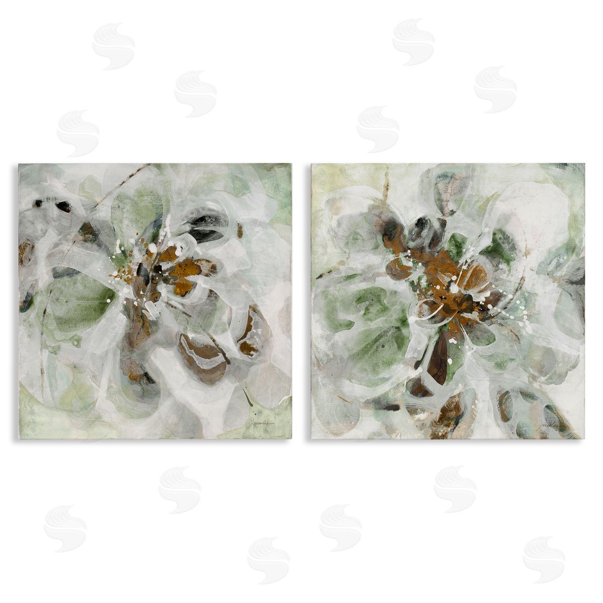 Liz Jardine Reminiscent Floral Abstraction Canvas Wall Art Set