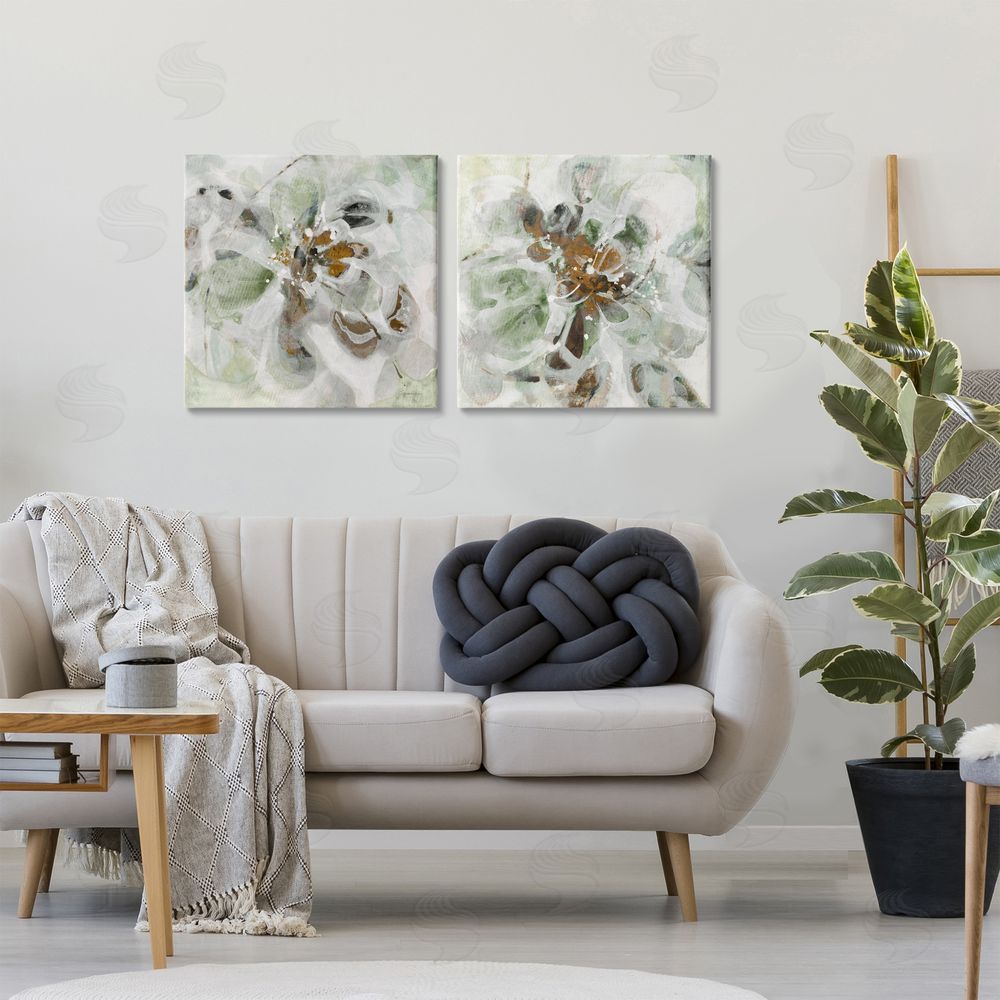 Liz Jardine Reminiscent Floral Abstraction Printed Wall Art Set in Room