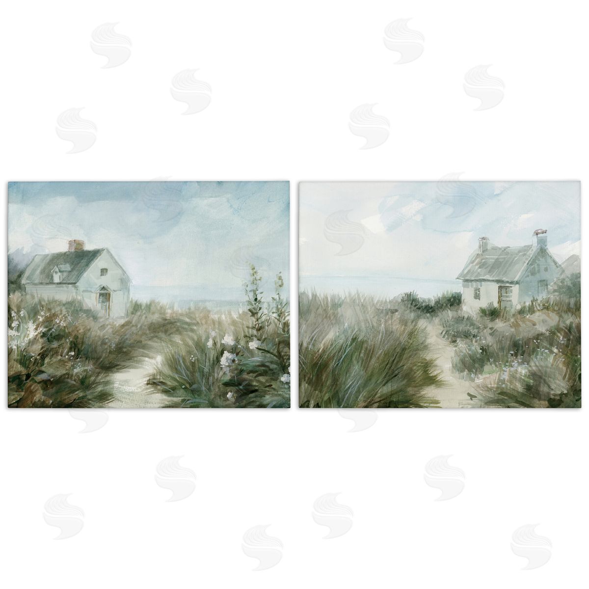 Danhui Nai Paths to Windswept Cottages Canvas Wall Art Set