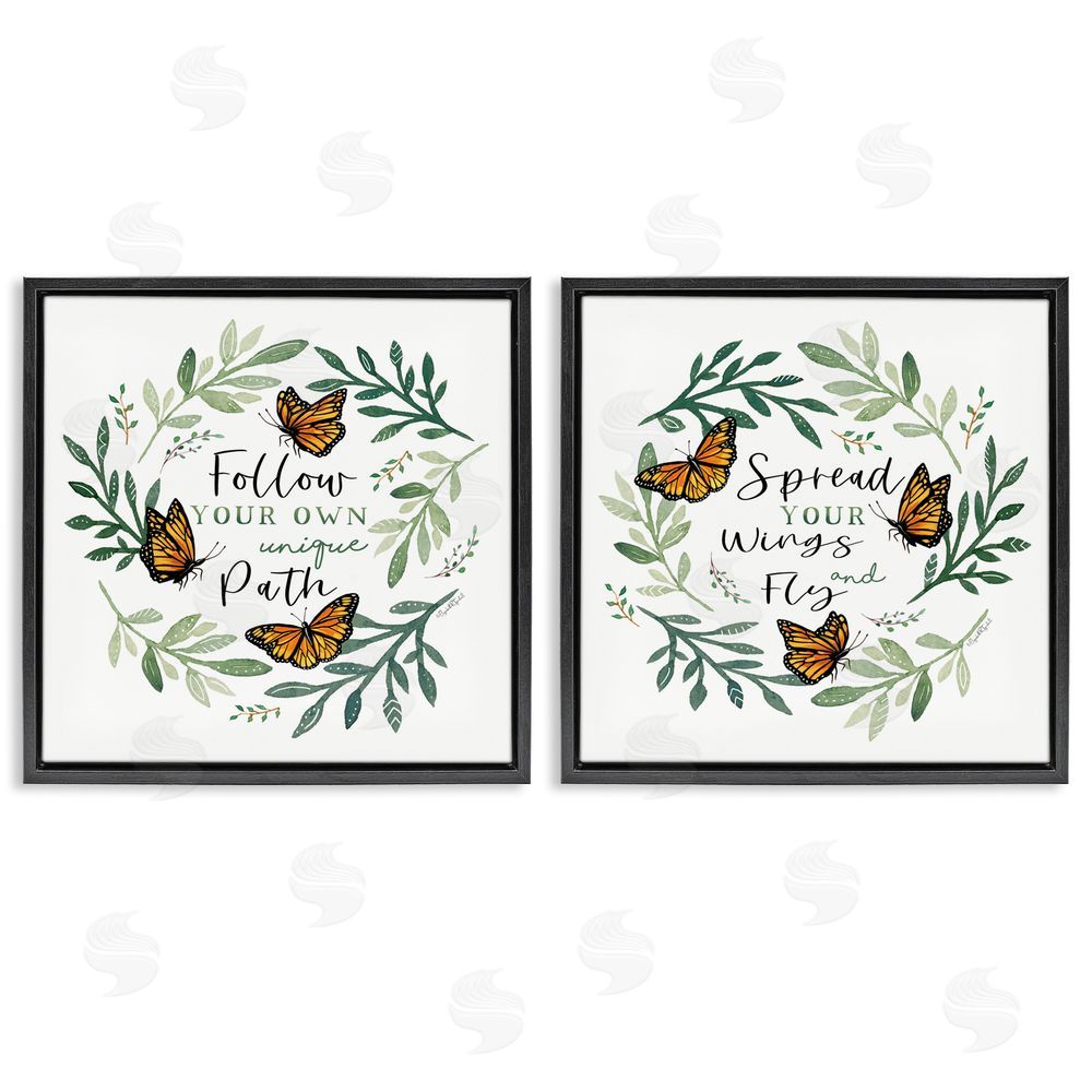 Elizabeth Tyndall Spread Your Wings and Follow Path Black Floating Frame Canvas Wall Art Print