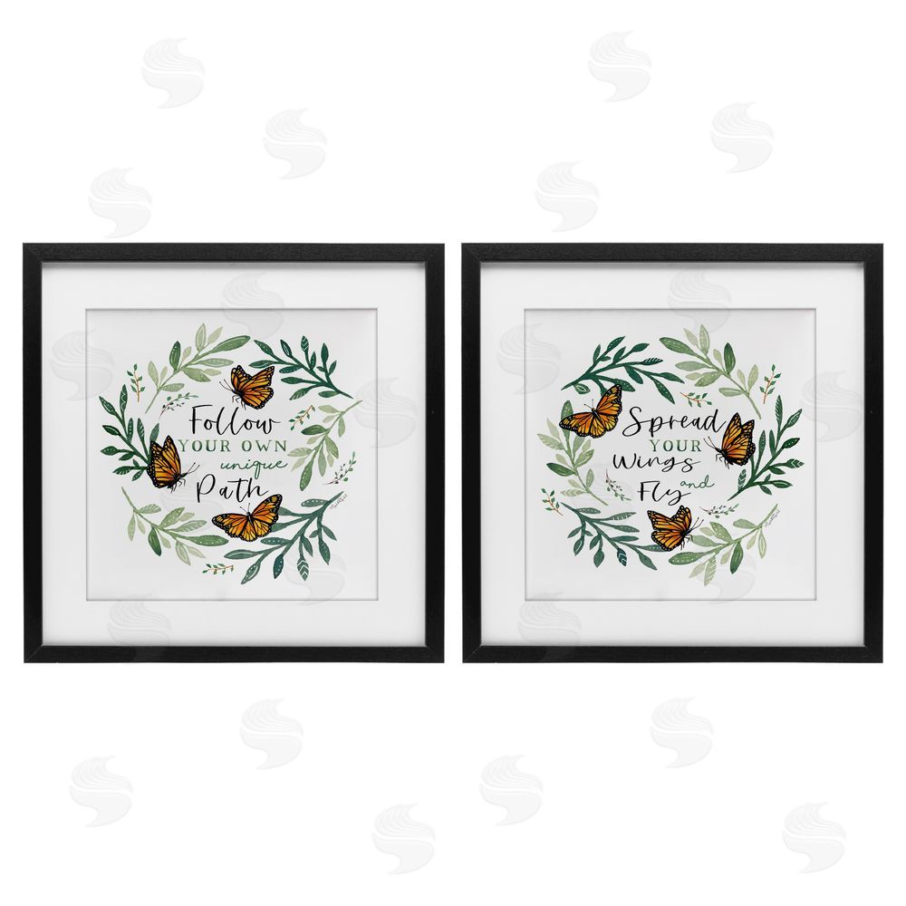 Elizabeth Tyndall Spread Your Wings and Follow Path Black Framed Print Under Glass with White Mat Wall Art