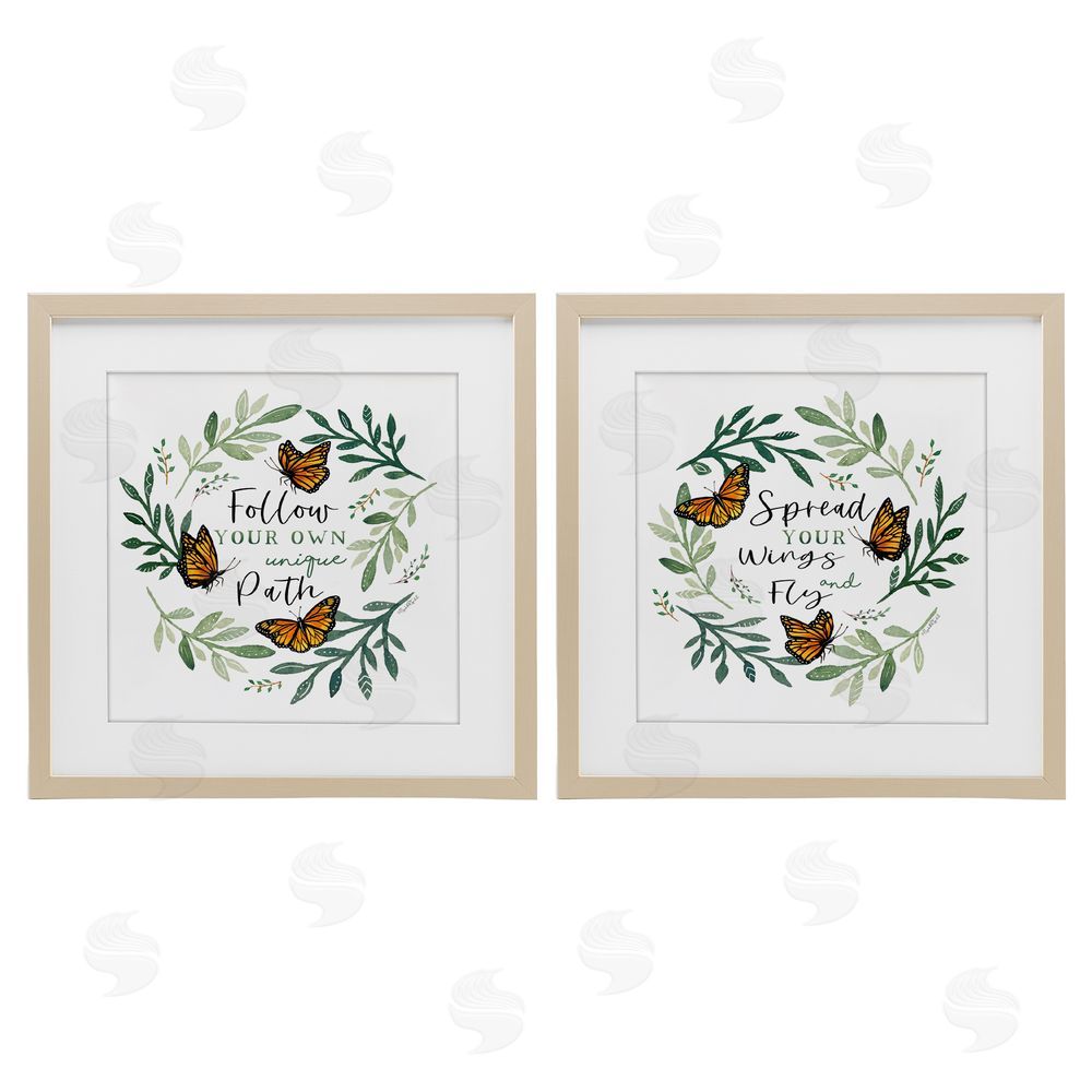 Elizabeth Tyndall Spread Your Wings and Follow Path Birch Framed Print Under Glass with White Mat Wall Art